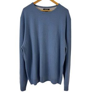 Nordstrom NEW FLAWED 100% Cashmere Light Blue Crewneck Sweater Men's 2XL Preppy